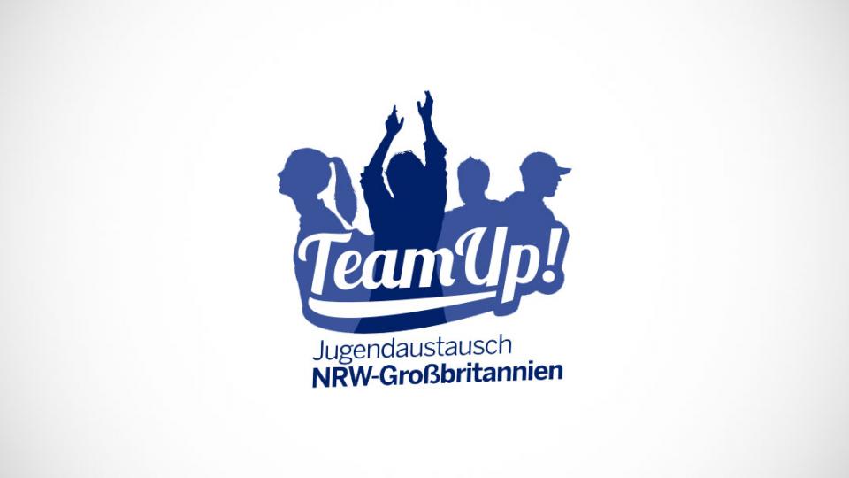 Logo: Team Up! Jugendaustausch NRW-Großbritannien