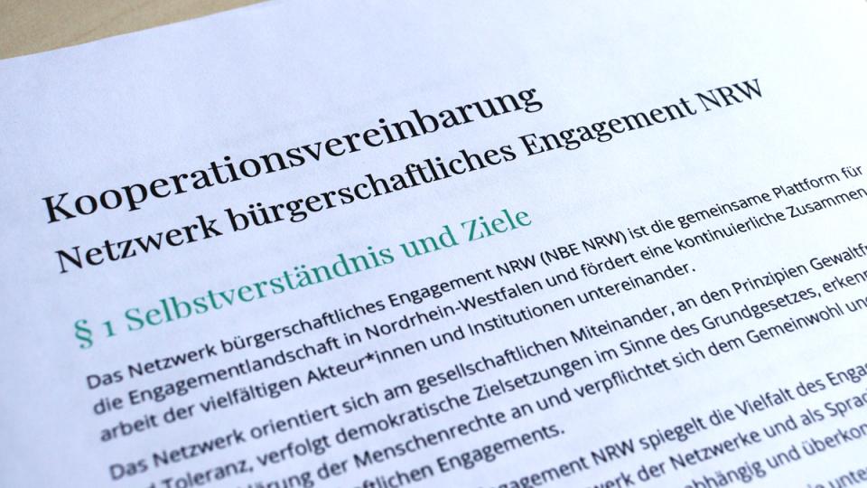 Kooperationsvereinbarung Netzwerk bürgerschaftliches Engagement NRW