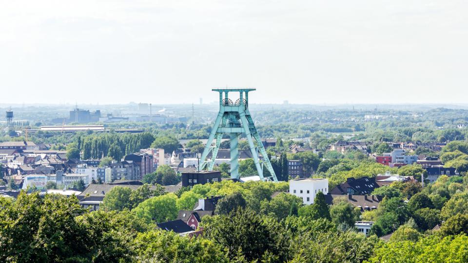 Luftbild Förderturm im Ruhrgebiet