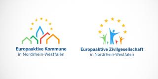 Logos Europaaktive Kommune / Zivilgesellschaft in Nordrhein-Westfalen